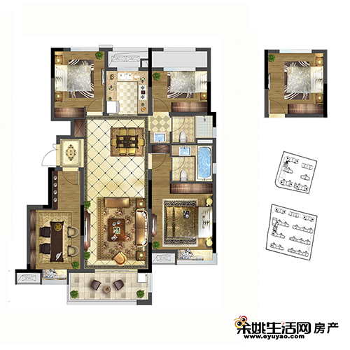 【小编探样板房】蓝光·雍锦世家128㎡样板房 灵动空间成就百变生活